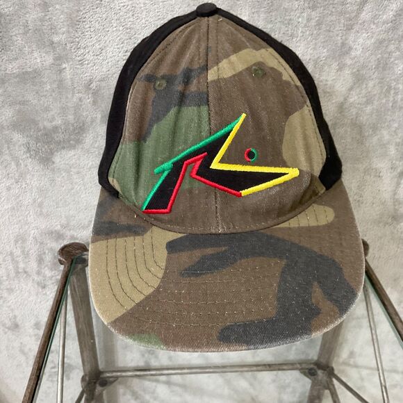 Vtg.  Rusty Black & Camo Snapback Hat Rasta Colorway hat cap * - Picture 2 of 9